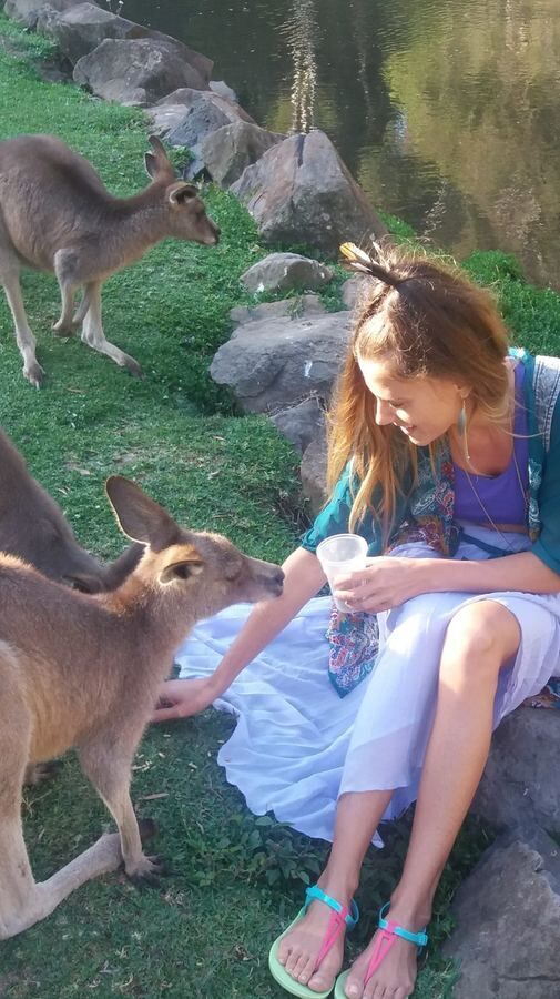 Michela with kangaroo guides