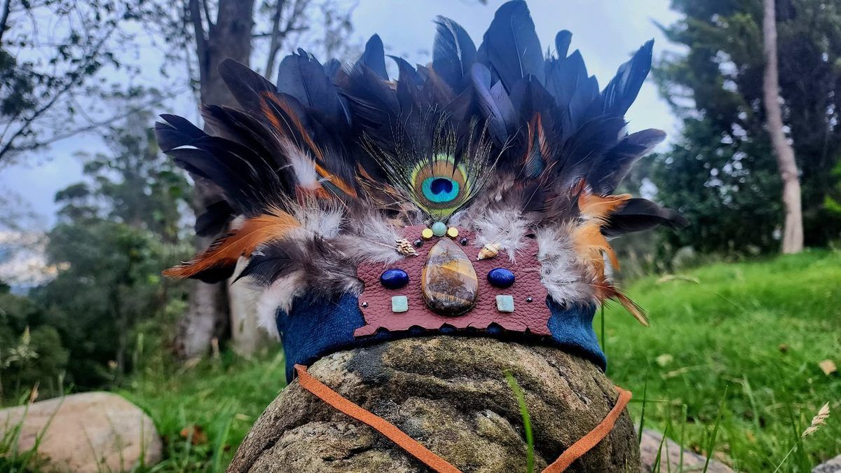 Sacred headdress peacock