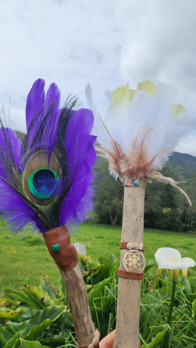 Purple peacock wands