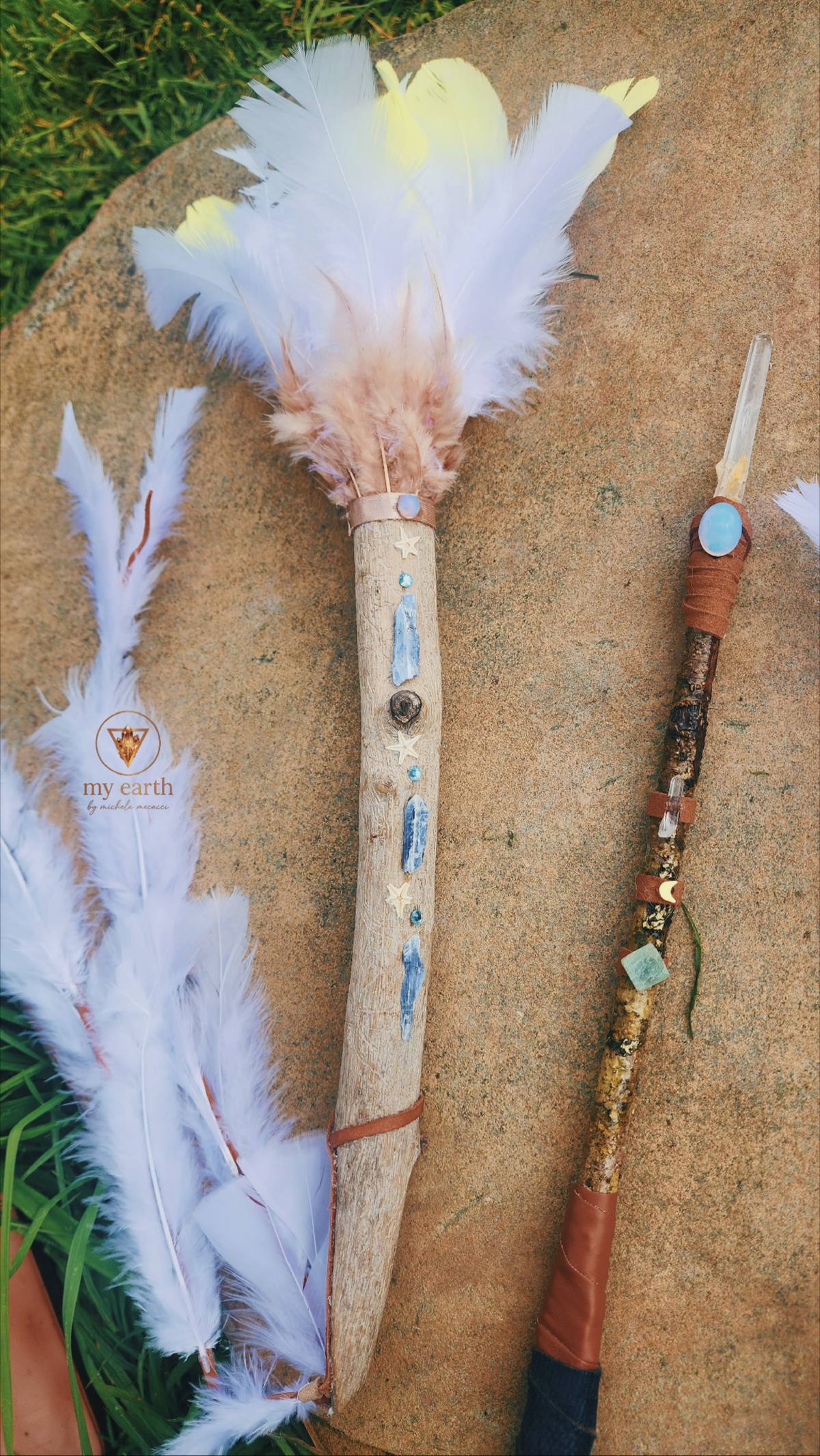 White feather wands kyanite