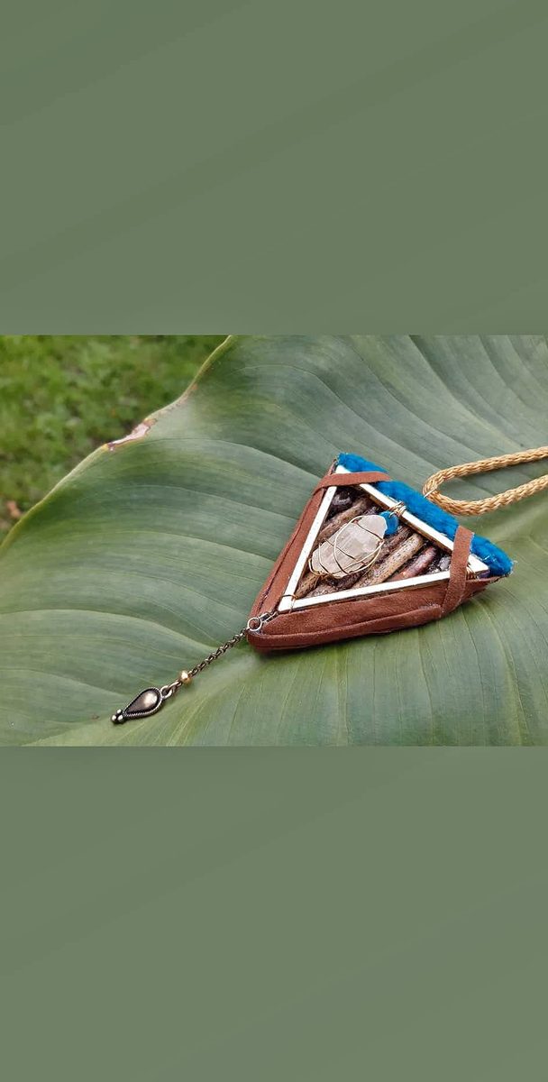 Triangle leather pendant